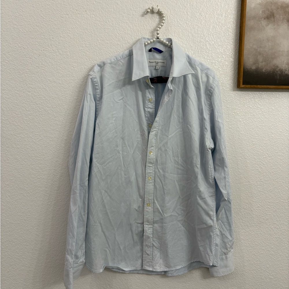 Teddy Stratford Button Up Shirt Mens 3 (M/L) Stripe Button Zip Fit Preppy